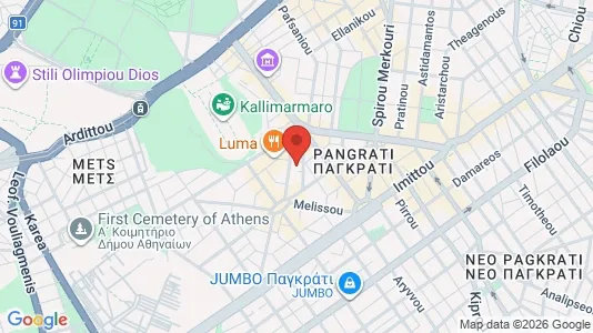 Apartments for rent i Athens Pagrati - kort over placeringen