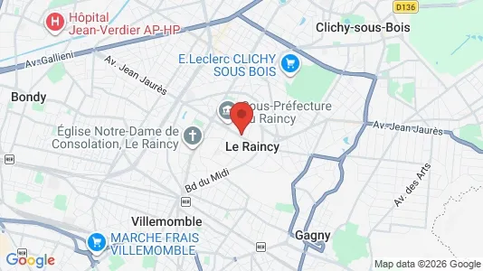 Apartments for rent i Le Raincy - kort over placeringen