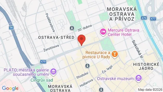 Apartments for rent i Ostrava-město - kort over placeringen
