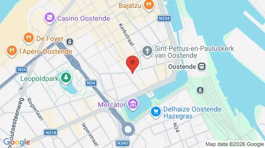 Apartments for rent i Oostende - kort over placeringen
