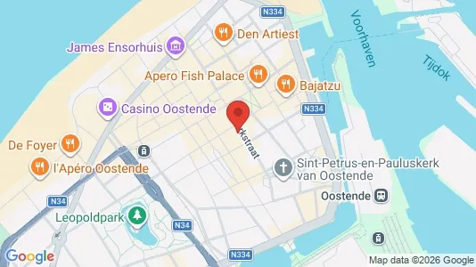 Apartments for rent i Oostende - kort over placeringen