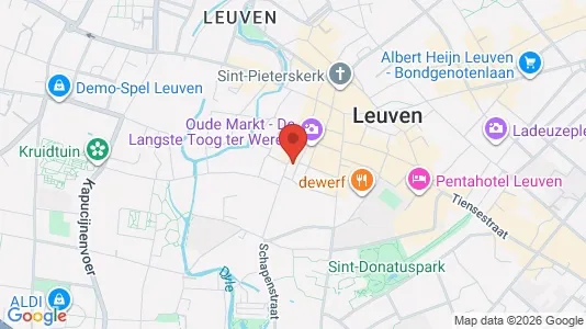 Apartments for rent i Leuven - kort over placeringen