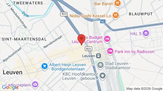 Apartments for rent i Leuven - kort over placeringen