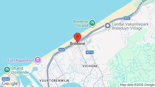 Houses for rent i Bredene - kort over placeringen