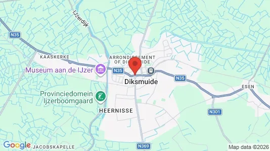 Apartments for rent i Diksmuide - kort over placeringen