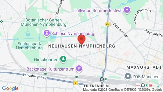 Houses for rent i Munich Neuhausen-Nymphenburg - kort over placeringen