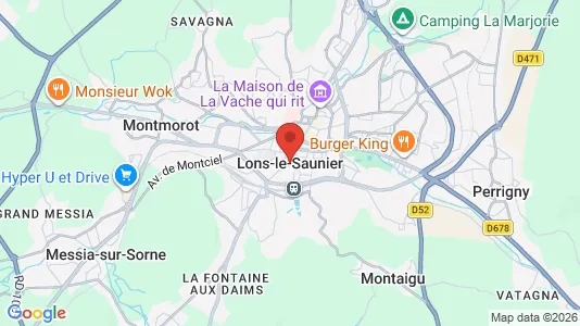 Apartments for rent i Lons-le-Saunier - kort over placeringen