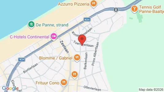 Apartments for rent i De Panne - kort over placeringen