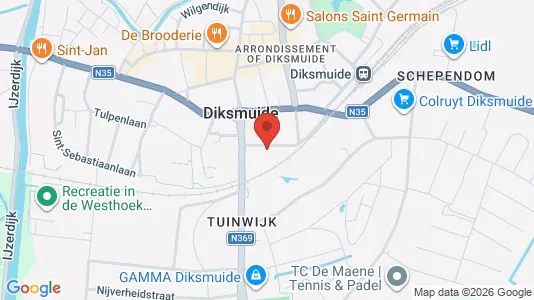 Apartments for rent i Diksmuide - kort over placeringen