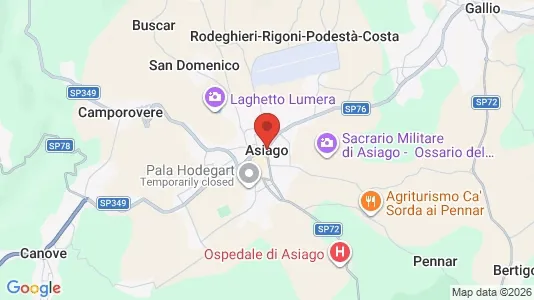 Apartments for rent i Asiago - kort over placeringen