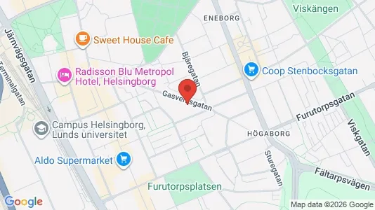 Apartments for rent i Helsingborg - kort over placeringen