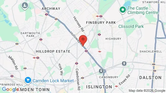 Rooms for rent i London N7 - kort over placeringen