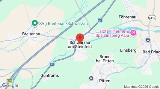 Apartments for rent i Schwarzau am Steinfeld - kort over placeringen