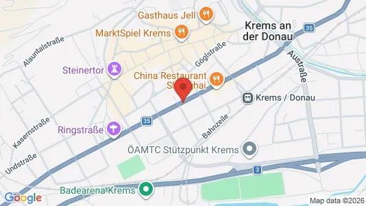 Apartments for rent i Krems an der Donau - kort over placeringen