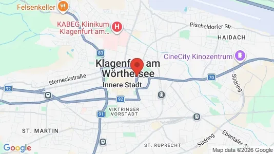 Apartments for rent i Klagenfurt am Wörthersee - kort over placeringen