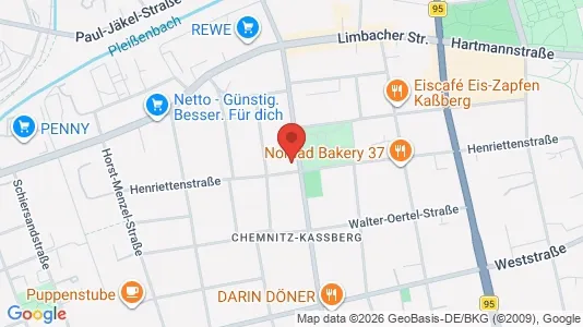 Apartments for rent i Chemnitz - kort over placeringen