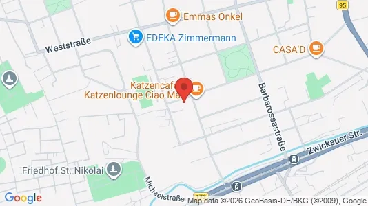 Apartments for rent i Chemnitz - kort over placeringen