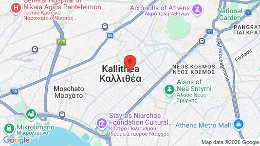 Apartments for rent i Kallithea - kort over placeringen