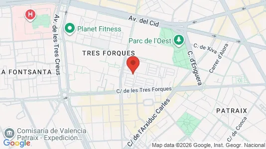Apartments for rent i Valencia Patraix - kort over placeringen