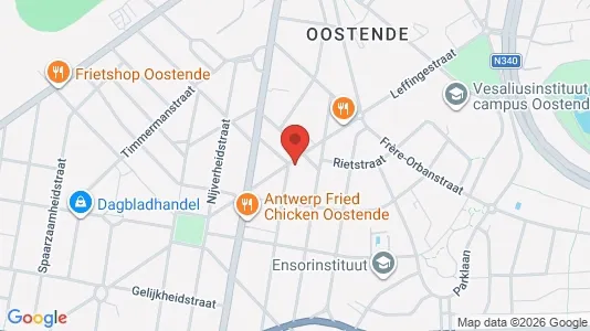 Apartments for rent i Oostende - kort over placeringen