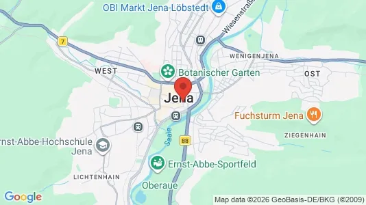 Apartments for rent i Jena - kort over placeringen