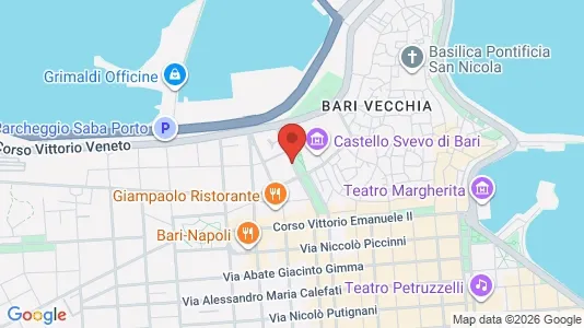 Apartments for rent i Bari - kort over placeringen
