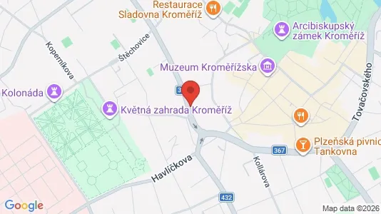 Apartments for rent i Kroměříž - kort over placeringen