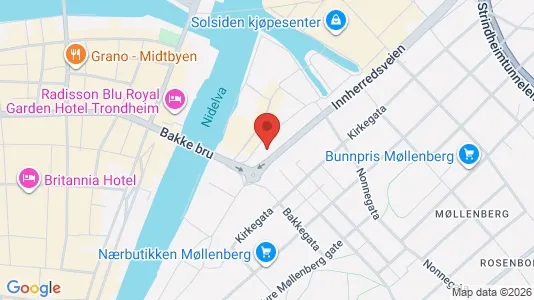 Apartments for rent i Trondheim Østbyen - kort over placeringen