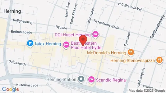 Apartments for rent i Herning - kort over placeringen