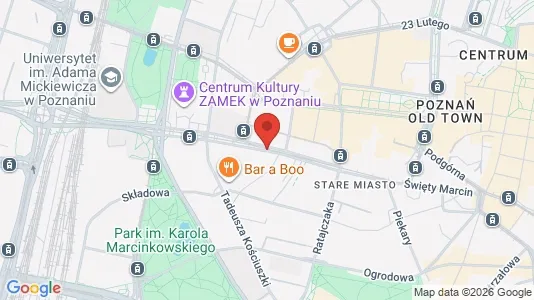 Apartments for rent i Poznań - kort over placeringen