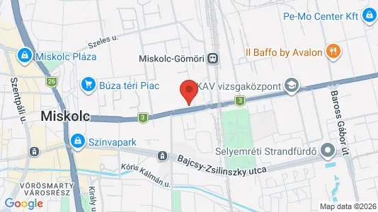 Apartments for rent i Miskolci - kort over placeringen