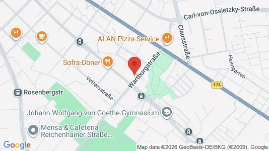 Apartments for rent i Chemnitz - kort over placeringen