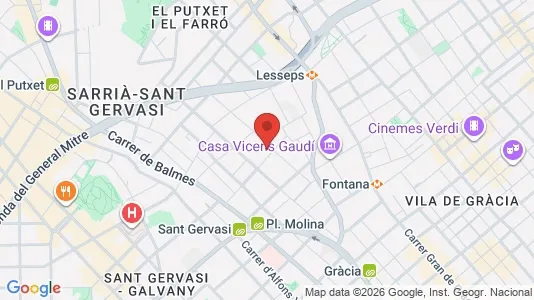 Apartments for rent i Barcelona Sarrià-St. Gervasi - kort over placeringen