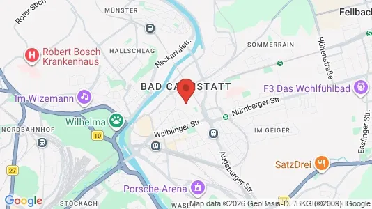 Apartments for rent i Stuttgart Bad Cannstatt - kort over placeringen