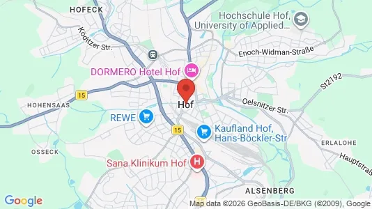 Apartments for rent i Hof - kort over placeringen