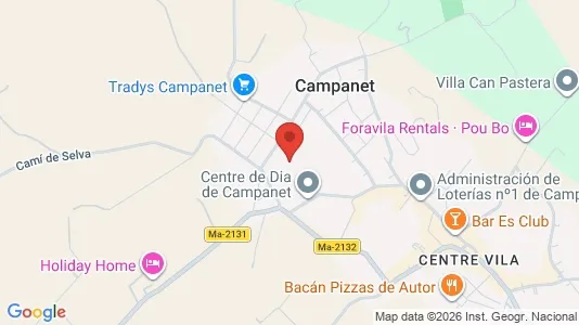 Apartments for rent i Campanet - kort over placeringen