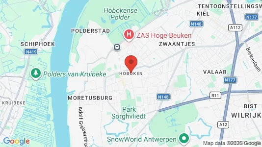 Apartments for rent i Antwerp Hoboken - kort over placeringen