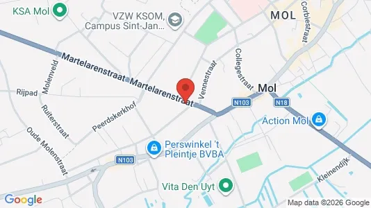 Apartments for rent i Mol - kort over placeringen