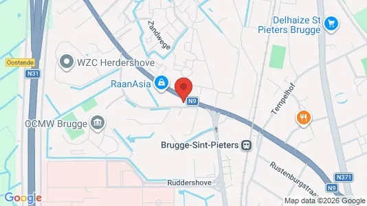 Apartments for rent i Brugge - kort over placeringen