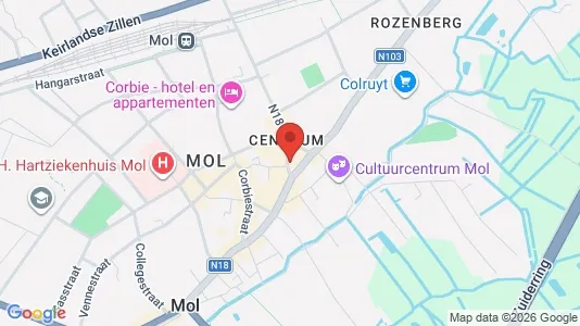 Apartments for rent i Mol - kort over placeringen
