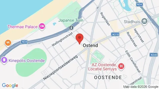 Apartments for rent i Oostende - kort over placeringen