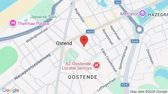 Apartments for rent i Oostende - kort over placeringen
