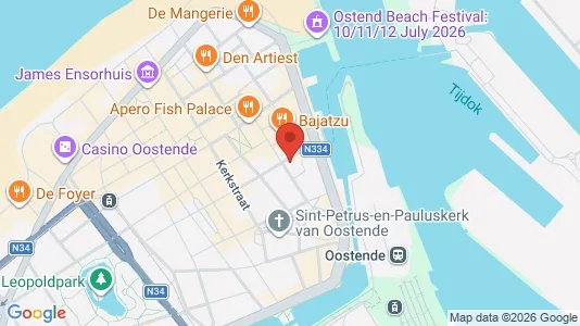Apartments for rent i Oostende - kort over placeringen