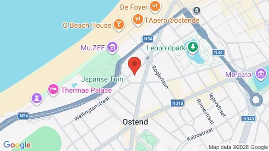 Apartments for rent i Oostende - kort over placeringen