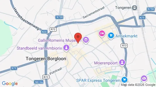 Apartments for rent i Tongeren - kort over placeringen