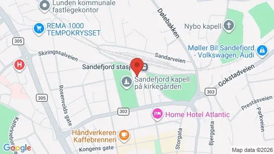 Apartments for rent i Sandefjord - kort over placeringen