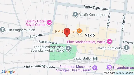 Apartments for rent i Växjö - kort over placeringen