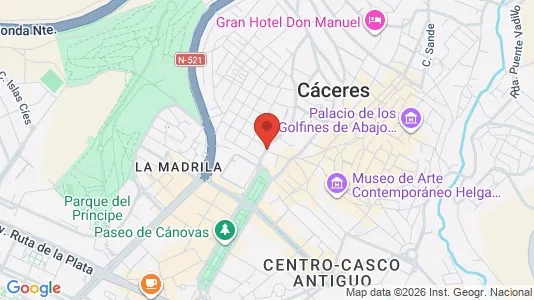 Apartments for rent i Cáceres - kort over placeringen