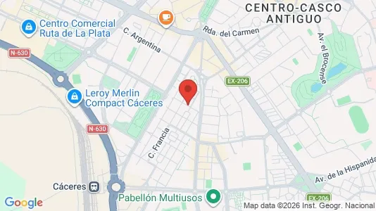 Apartments for rent i Cáceres - kort over placeringen