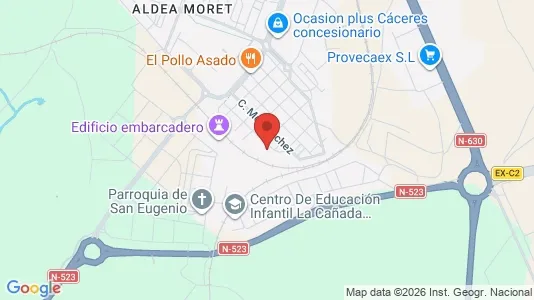 Apartments for rent i Cáceres - kort over placeringen